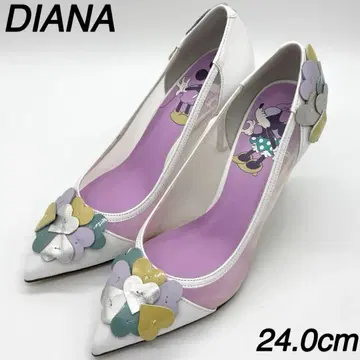 DIANA 24cm 디즈니 콜라보 가죽 시스루 핑힐 화이트