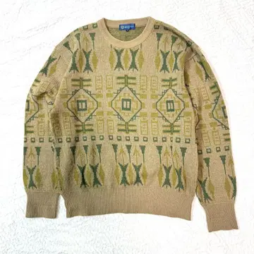 BELLETTINI 베니 울 캐시미어 혼방 올 패턴 니트 스웨터 M