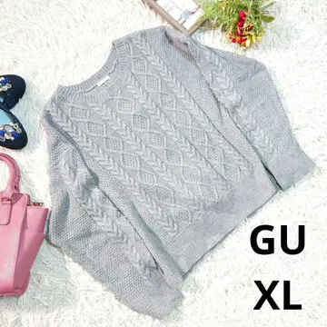 새상품급 GU 니트/스웨터/앙상블/레이어드 (XL) 그레이/오샤레