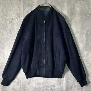 레어 McGregor 가죽 자켓 네이비 양가죽