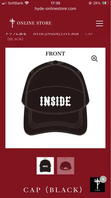 HYDE INSIDE LIVE 2024 캡 (블랙)