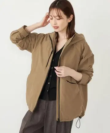 미사용 SHIPS Colors 다운 라이너 그로그랭 후드티 베이지