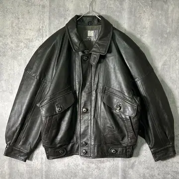 레어 컬러 짧은 기장 가죽 자켓 올리브 그린 양가죽 일본제 빈티지