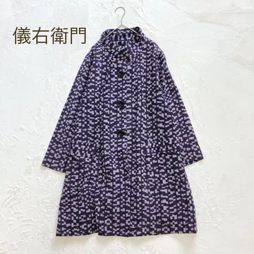 GIEMON 코튼 코트 일본제 롱 기장 일본제 올 패턴 와
