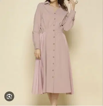 핑크 긴팔 셔츠 원피스