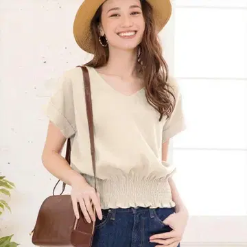 V넥 허리 쉐이프 상의