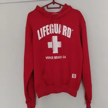 LIFEGUARD 레드 로고 후드티 M 사이즈