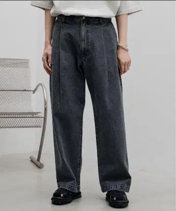 WYM LIDNM TUCK WIDE LOOSE DENIM