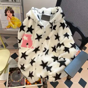 별 패턴 플리스 자켓