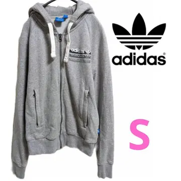 adidas 오리지널 그레이 집업 후드티 사이즈 S