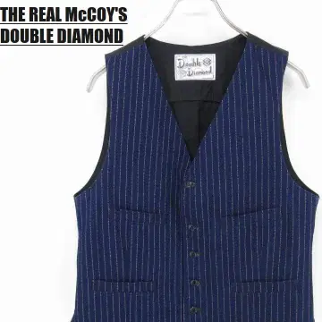 THE REAL McCOY'S 베스트 핀스트라이프 패턴 네이비