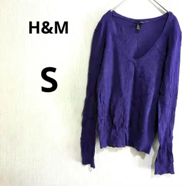새상품급 H&M 보라색 V넥 긴팔 스웨터 [ S ]