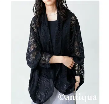 antiqua 안티카 레이스 가디건 블랙