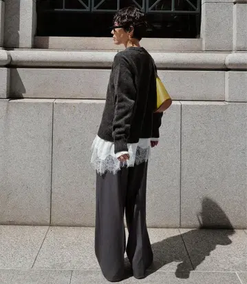[택 포함 미사용 새상품] machatt 마차트 헤임 레이스 롱T 그레이