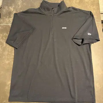 새상품급 NEW ERA 하프 지퍼 셔츠 X-LARGE 블랙
