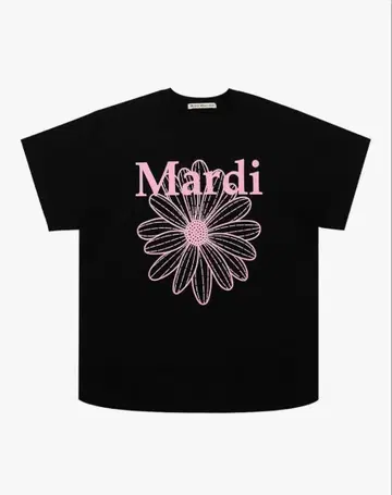 Mardi 꽃무늬 프린트 T셔츠 블랙