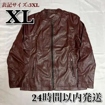 [대특가] 라이더 자켓 싱글 남성용 PU 가죽 XL 보르도