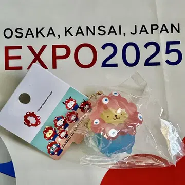 EXPO2025 산리오 미야쿠미야쿠 키링 폼폼푸딩 클리어 컬러