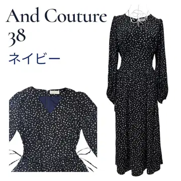 And Couture 앙데팡당 롱 원피스 기하학 패턴 긴팔