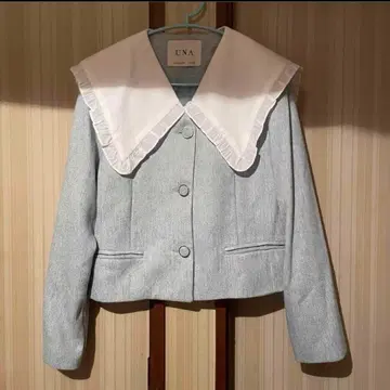 카라 부착 자켓 블루 스카이블루