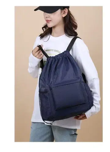 네이비 드로우 스트링 백팩 남녀 공용