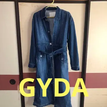 GYDA 데님 롱 코트 블루