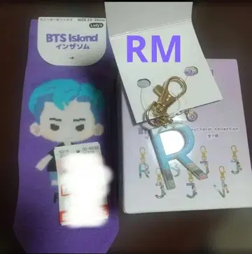 BTS 인더섬 시마무라 키링 참 RM 양말 2종 세트