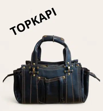 TOPKAPI 블랙 가죽 핸드 미니 토트백