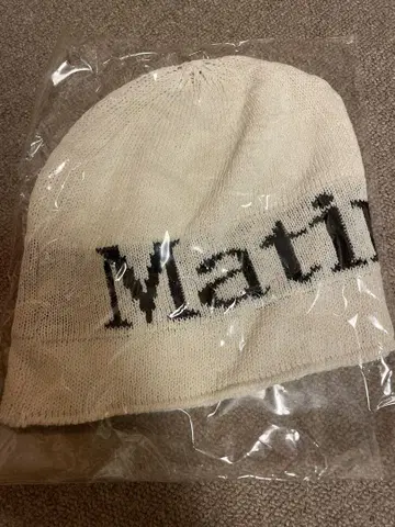 Matin Kim 로고 니트 모자 아이보리