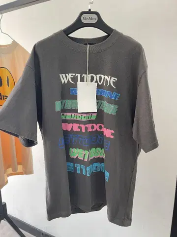 WETDONE 그레이 오버 사이즈 T셔츠