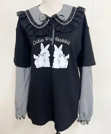 MA*RS [이모쨩 콜라보] 세일러 카라 토끼쨩 롱T 블랙