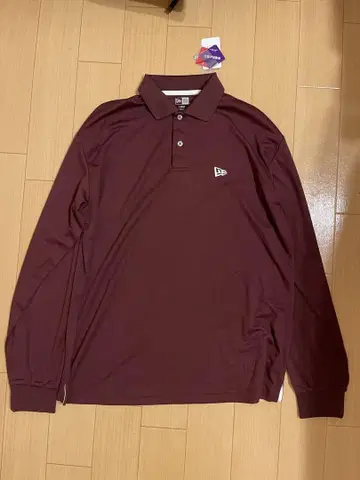 미사용 새상품 NEW ERA 버건디 긴팔 피케 셔츠 L