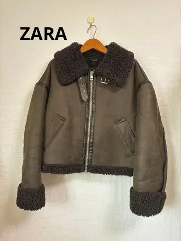 ZARA 자라 B-3 플라이트 자켓 페이크 무스탕 카키 그린