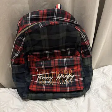 TOMMY HILFIGER 체크 무늬 백팩