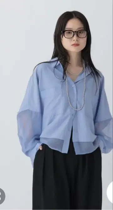 절개 판초 숏 셔츠