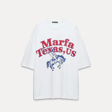 ZARA 텍스트 프린트 T셔츠 S