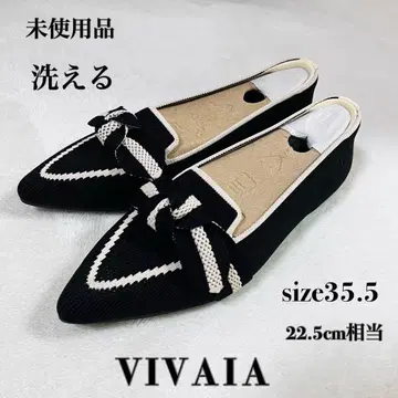 미사용품 세탁 가능 VIVAIA 스틸레토 리본 포함 로퍼 35.5