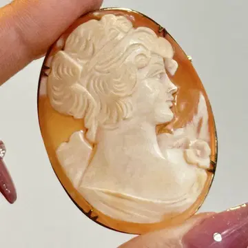 [ silver ] 쉘 카메오 펜던트 브로치2