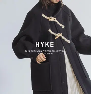 25AW HYKE 블랙 더플 코트 하이크