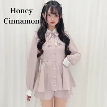 새상품급 허니시나몬 사이드 벨트 세트업 핑크 상의만
