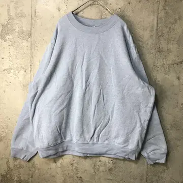 B138 구제 의류 트레이닝복 맨투맨 스카이블루 무지 90s Y2K