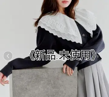 SNIDEL 레이스 칼라 니트 풀오버