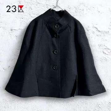 23구 울 판초 코트 케이프 망토 블랙 38