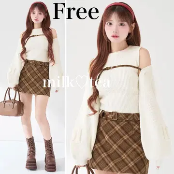 택 포함 새상품 다리치 도킹 미들 허리 니트 미니 원피스 프리