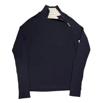 EMPORIO ARMANI/백 로고 자수/사선 지퍼/하이넥 니트