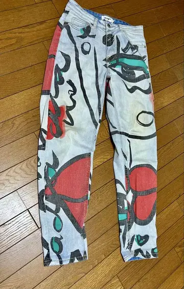 데시구알 아트 프린트 슬림핏 데님
