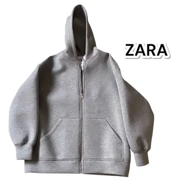 [ ZARA ] 후드티 네오프렌 이펙트 자켓 L