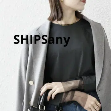 [ 새상품급 ] SHIPSany 쉽스 레이어드 슬리브 메쉬 시어 탑