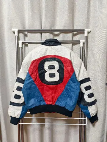 90s 8볼 가죽 자켓 후디