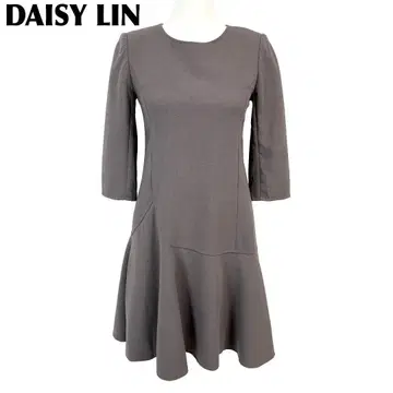 새상품급 DAISY LIN FOXEY 7부 소매 플레어 원피스 38 차콜